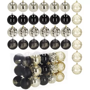 Bombki choinkowe 30 szt. zawieszki na choinkę ozdoby świąteczne 10 cm złote i czarne - Bombki - miniaturka - grafika 1