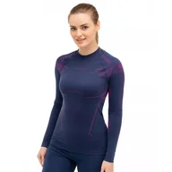 Koszulki sportowe damskie - Damska koszulka termoaktywna z długim rękawem Brubeck DRY LS15690 jeans/violet - L - miniaturka - grafika 1