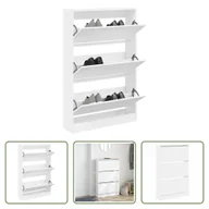 Szafki na buty - The Living Store Szafka na buty biała 80x21x125,5 cm materiał drewnopochodny - miniaturka - grafika 1