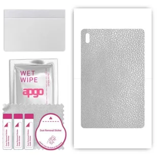 folia naklejka skórka strukturalna na TYŁ do Samsung Galaxy Tab S7 FE WiFi - Skóra Srebrna - apgo SKINS - Akcesoria do tabletów i e-booków - miniaturka - grafika 1