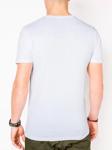 T-shirt męski bez nadruku - biały S963 - Koszulki męskie - miniaturka - grafika 4