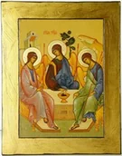 Ikony i obrazy sakralne - Ikona Trójca Święta 13 x 17 cm - miniaturka - grafika 1