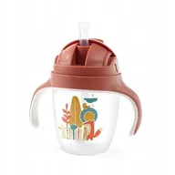 Kubki dla dzieci - BabyOno Kubek niekapek z obciążoną słomką 240ml Lisek 1464/01, 6m+ - miniaturka - grafika 1