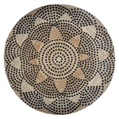 Dywany - Okrągły dywan jutowy 120 cm wzór 2 163954B - miniaturka - grafika 1