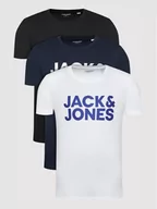 Koszulki męskie - Jones Jack Komplet 3 t-shirtów Corp Logo 12191762 Kolorowy Regular Fit - miniaturka - grafika 1