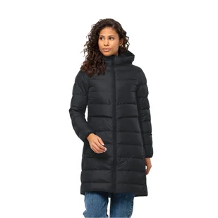 Damski płaszcz puchowy Jack Wolfskin LENAUPLATZ COAT W phantom - M - Kurtki damskie - miniaturka - grafika 1