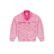 Kurtki damskie - Wrangler Jumbo Trucker Denim Kurtka Damska, Icepop, L - miniaturka - grafika 1