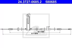 Cięgło, hamulec postojowy ATE 24.3727-0685.2 - Linki hamulca postojowego - miniaturka - grafika 1