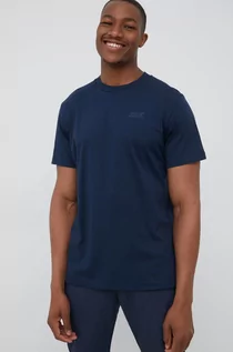 Koszulki męskie - Jack Wolfskin t-shirt bawełniany kolor granatowy gładki - grafika 1