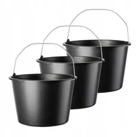 Wiadra i kastry budowlane - Wiadro budowlane Bado 20L, czarne 3 szt. - miniaturka - grafika 1