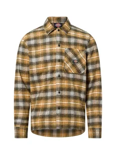 Dickies Męska koszula casualowa - Koszula w kratę Forest Mężczyźni Comfort Fit Bawełna pomarańczowy|zielony w kratkę, S - Koszule męskie - miniaturka - grafika 1
