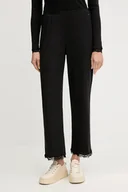 Piżamy damskie - Tommy Hilfiger spodnie piżamowe damskie kolor czarny gładkie UW0UW06074 - miniaturka - grafika 1