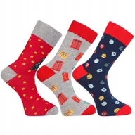 Skarpetki męskie - 3 pary Męskie Skarpetki Świąteczne Idealny Prezent Na Święta MORAJ r. 39-42 - miniaturka - grafika 1