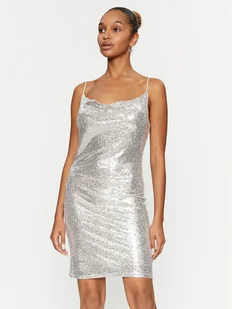 Vero Moda Sukienka koktajlowa 10295675 Srebrny Regular Fit - Sukienki - miniaturka - grafika 1