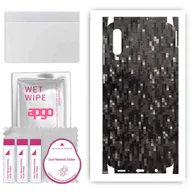 Szkła hartowane na telefon - Folia naklejka skórka strukturalna na TYŁ+BOKI do Samsung Galaxy A50 -  Carbon Pixel Czarny - apgo SKINS - miniaturka - grafika 1