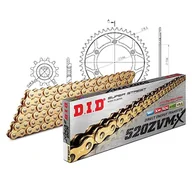 Części motocyklowe - Zestaw łańcuchów DID stal 520ZVM-X / 112 zamek nitowy do Suzuki DR-Z E K S SM 400 ccm rok prod. 2000-2007 - miniaturka - grafika 1
