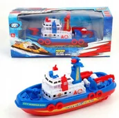 Samochody i pojazdy dla dzieci - ŁÓDŹ HOLOWNIK STATEK STRZELA WODĄ PSIKAJĄCY - miniaturka - grafika 1