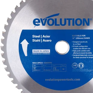 Evolution EVO-255-52-S - Piła widiowa TCT do cięcia stali EVO-255-52-S - Tarcze do pił - miniaturka - grafika 2