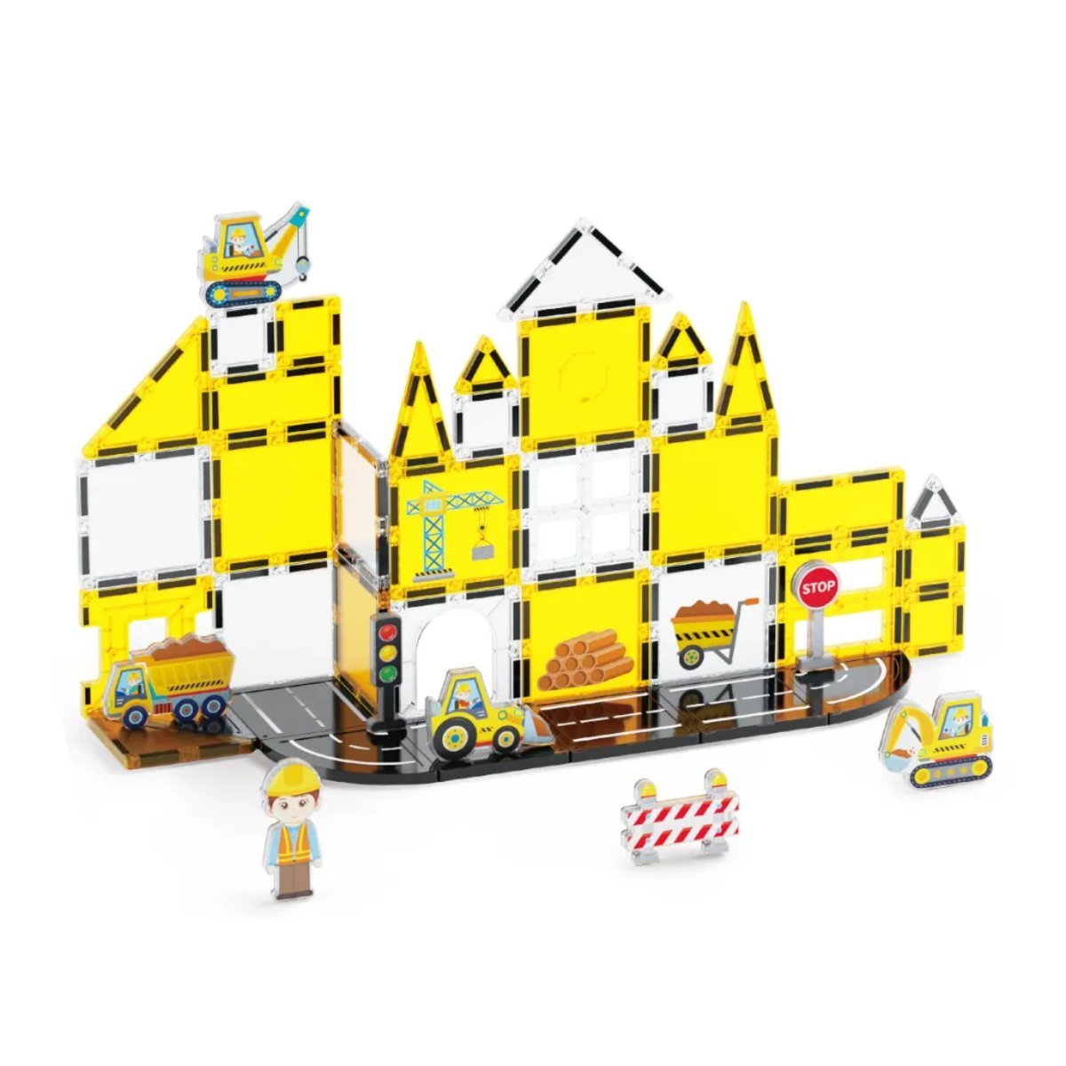 Klocki magnetyczne plac budowy 47 elementów – 3+