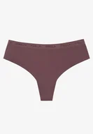 Majtki damskie - Ciemnofioletowe Majtki Bezszwowe Ozdobione Napisami Nilmeni - miniaturka - grafika 1