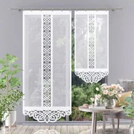Firany - Firanka panel żakardowy Portos 90x250cm biały - miniaturka - grafika 1