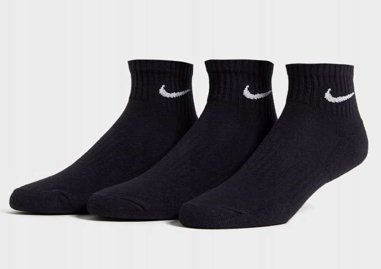 Nike Skarpety Czarne 3-Pak CUSHIONED SX7667-010 r. 42-46 SKARPETKI