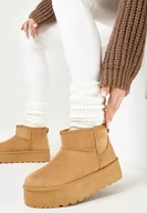 Śniegowce damskie - Brązowe Śniegowce na Platformie Sireella - miniaturka - grafika 1