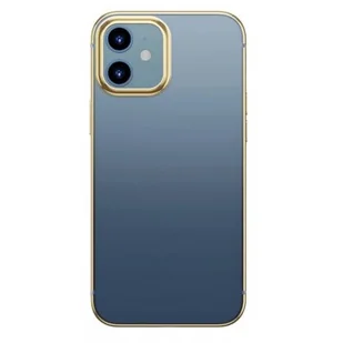 Baseus Shining Case Elastyczne żelowe etui z metaliczną błyszczącą ramką iPhone 12 Pro / iPhone 12 Złoty (ARAPIPH61N-MD0V) ARAPIPH61N-MD0V - Etui i futerały do telefonów - miniaturka - grafika 1