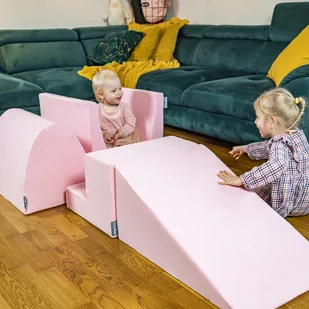 KiddyMoon Piankowy plac zabaw PPZ-222 różowy rampa L/półwałek L Zabawka plac zabaw - Zabawki do kąpieli - miniaturka - grafika 1