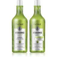 Zestawy kosmetyków damskich - INOAR Resistance Bambu DUO PACK, wegański szampon + odżywka do włosów osłabionych, 2x1l - miniaturka - grafika 1