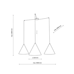 Stożkowa lampa wisząca do podwieszania pająk TK 6629 z serii CONO - Lampy sufitowe - miniaturka - grafika 2
