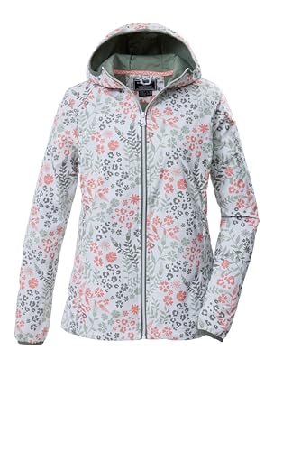 Killtec Damska kurtka softshellowa/kurtka outdoorowa z kapturem KOS 14 WMN SFTSHLL JCKT AOP, jasna szałwia, 42, 44009-000