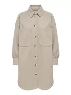 Kurtki damskie - ONLY Damska kurtka Onltrillion L/S Ovrs Shacket PNT Noos, szary (Feather Gray), L - miniaturka - grafika 1