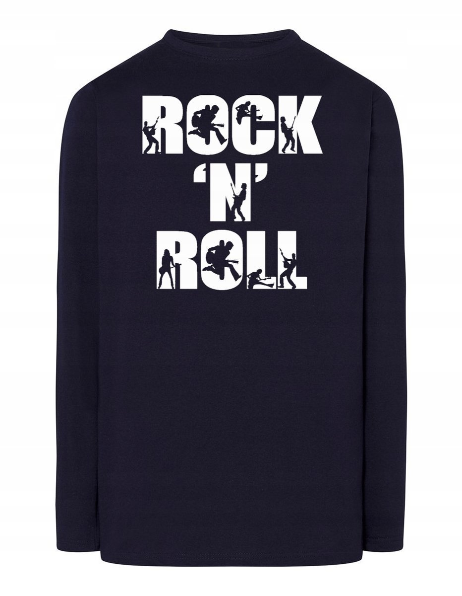 Longsleeve męski nadruk napis ROCK'n ROLL r.4XL