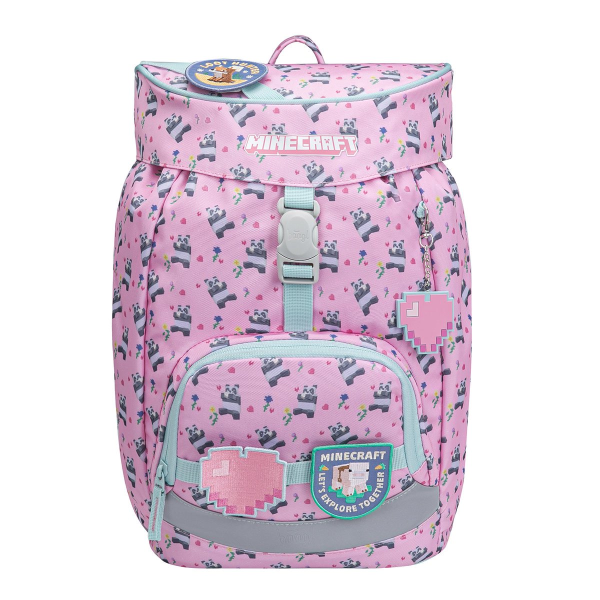 BAAGL Plecak Szkolny Ultra-lekki Airy Minecraft Panda AIRFLOW 20L Różowy