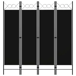 Parawan 4-panelowy, czarny, 160 x 180 cm - Parawany - miniaturka - grafika 1