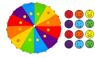 Chusta Edukacyjna AKSON 3m Zestaw duże koła + 12 EMOCJI - Maty edukacyjne - miniaturka - grafika 1