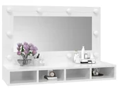 Toaletki - Toaletka z oświetleniem LED na biurko biały połysk Z7-K39 - miniaturka - grafika 1