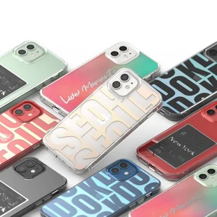 Ringke Fusion Design pancerne etui pokrowiec z żelową ramką iPhone 12 mini różowo-zielony (GNAP0020) - Etui i futerały do telefonów - miniaturka - grafika 6