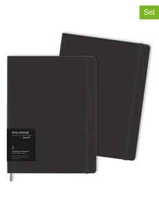 Moleskine Notatniki (2 szt.) w kolorze czarnym - 19 x 25 cm - Zeszyty szkolne - miniaturka - grafika 1