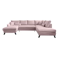 Narożniki - Pudroworóżowa rozkładana sofa w kształcie litery "U" Miuform Charming Charlie, prawostronna - miniaturka - grafika 1