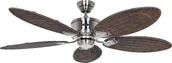 Wentylatory sufitowe - Energooszczędny wentylator sufitowy z pilotem Caribbean Dream Eco II chrom / rattan - miniaturka - grafika 1