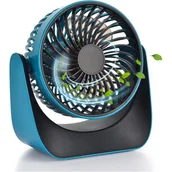 Wentylatory - Wentylator biurkowy, przenośny wentylator biurkowy, cichy wentylator, regulowany w zakresie 360°, odpowiedni do domu lub biura, w podróży, niebieski - miniaturka - grafika 1
