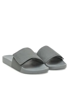 Calvin Klein Japonki Adj Pool Slide Canvas Logo HM0HM01749 Szary - Klapki i japonki męskie - miniaturka - grafika 1