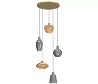 Lampy sufitowe - Wofi 5005-501 - Żyrandol na lince ROUEN 5xE14/40W/230V złoty/szary - miniaturka - grafika 1