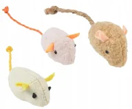 Zabawki dla kotów - Myszka mysz zabawka dla kota szyte materiałowe sznurek miękkie 3 sztuki - miniaturka - grafika 1