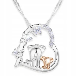 Naszyjnik Srebrny Słonik Serce Cyrkonie Kwiaty Ażurowa Forma SREBRO 925 - Naszyjniki Naszyjnik Srebrny Słonik Serce Cyrkonie Kwiaty Ażurowa Forma SREBRO 925 - Naszyjniki - miniaturka - grafika 1