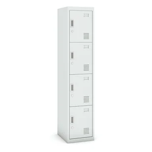 B2B Partner Szafka szatniowa 4-drzwiowa, zamek cylindryczny, 1800 x 380 x 450 mm, szara/szara CY-019 RAL7035/7035 - Szafki BHP - miniaturka - grafika 1