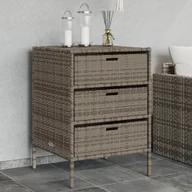 Pozostałe meble ogrodowe - Szafa ogrodowa vidaXL Szafka ogrodowa, szara, 55x59x80 cm, polirattan - miniaturka - grafika 1