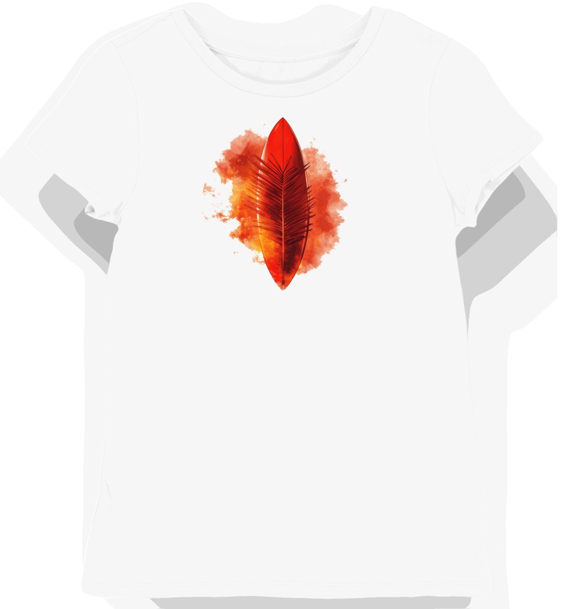 Koszulka damska biała z motywem czerwonych liści M